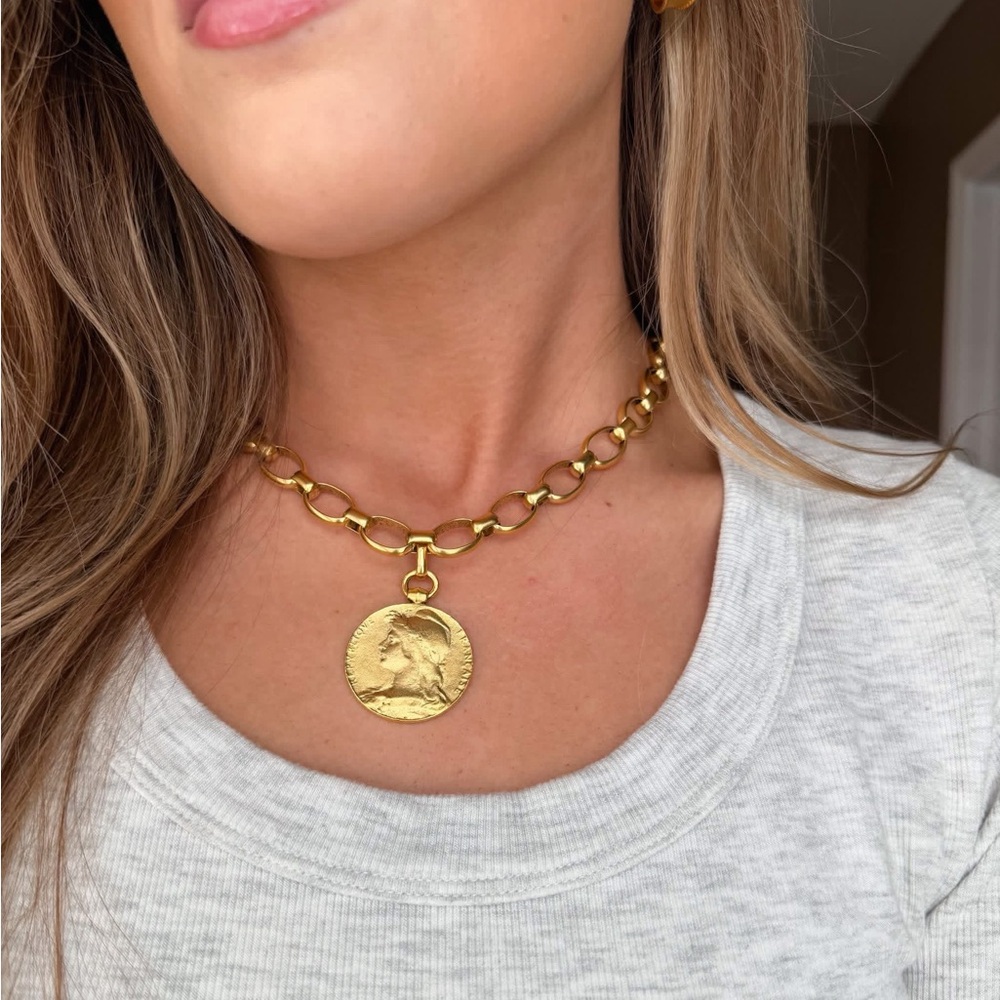 Gold Coin Pendant Necklace